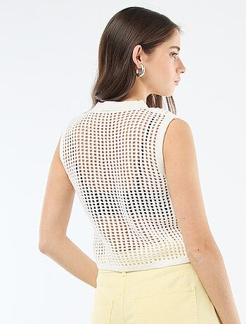 Pullover senza maniche all'uncinetto