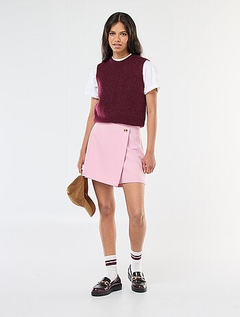 Pullover senza maniche in lana e mohair misto