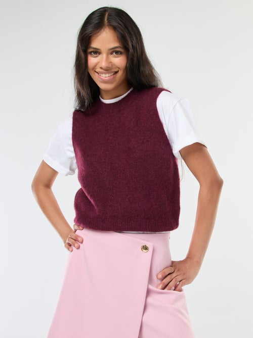 Pullover senza maniche in lana e mohair misto - Kiabi