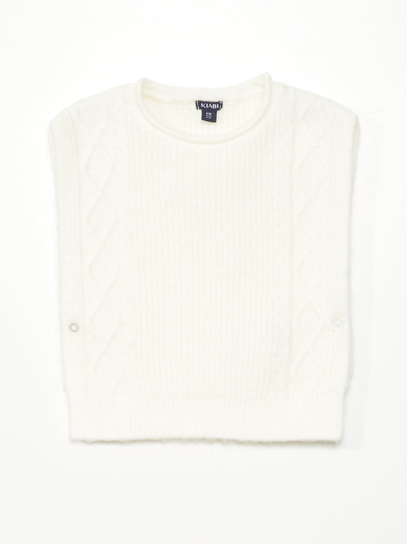 Pullover senza maniche in maglia - Bianco - Kiabi