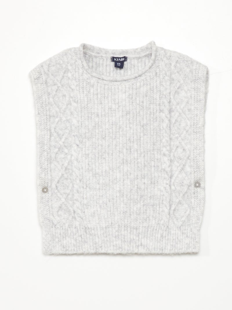 Pullover senza maniche in maglia - GRIGIO - Kiabi