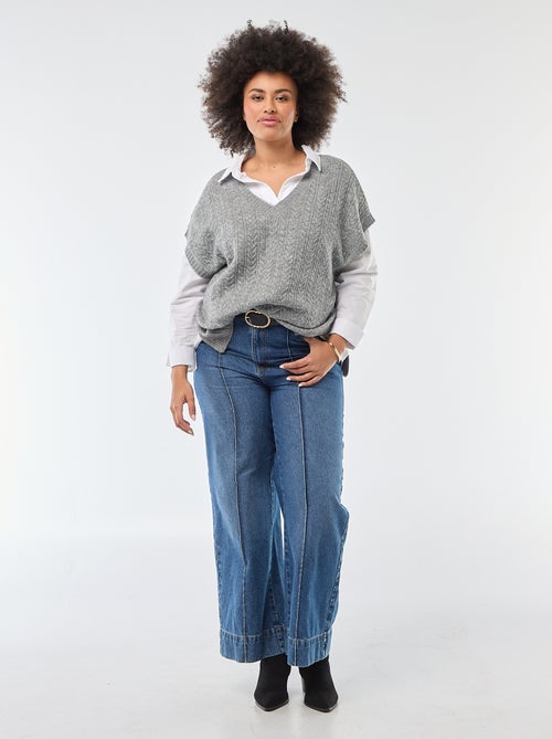 Pullover senza maniche in maglia a trecce a grosso spessore - Kiabi