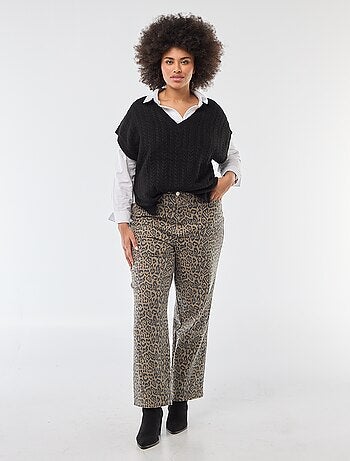 Pullover senza maniche in maglia a trecce a grosso spessore