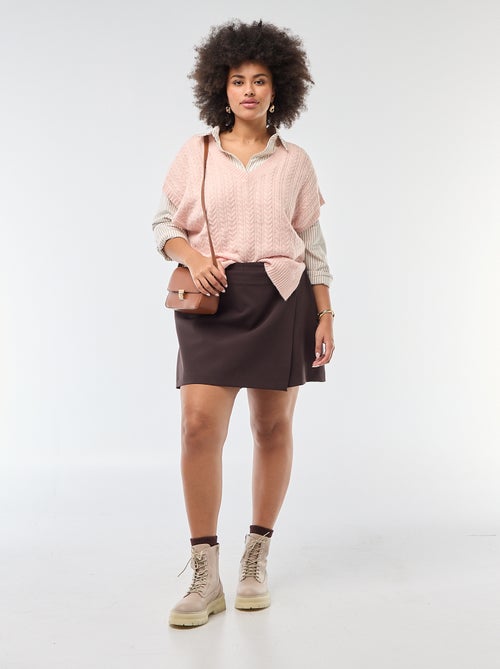 Pullover senza maniche in maglia a trecce a grosso spessore - Kiabi