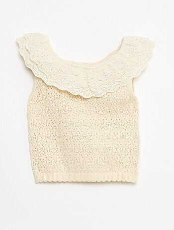 Pullover senza maniche in maglia