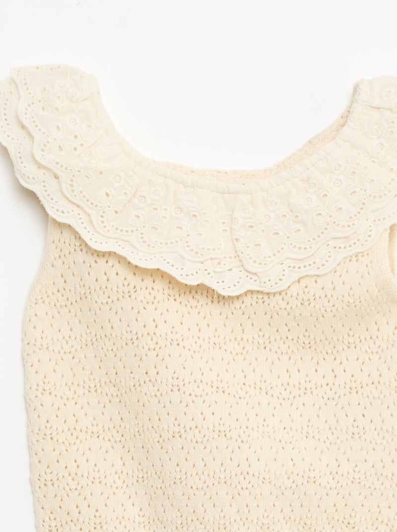 Pullover senza maniche in maglia Bianco Ecru - Kiabi