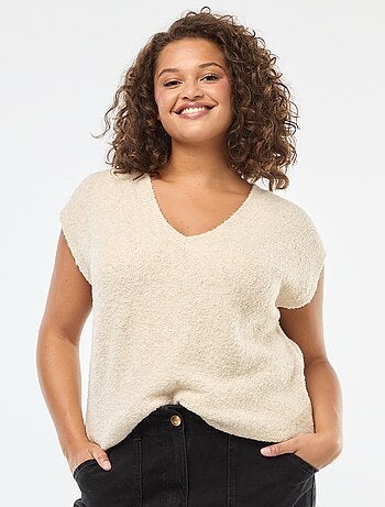 Maglia smanicata in filato sottile
