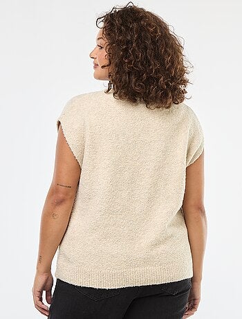 Maglia smanicata in filato sottile
