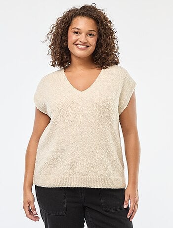 Maglia smanicata in filato sottile