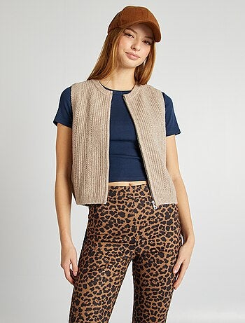 Pullover senza maniche in maglia morbida