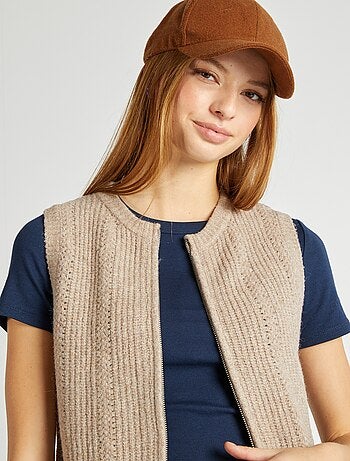 Pullover senza maniche in maglia morbida
