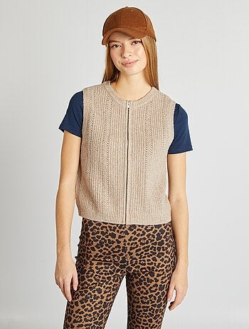 Pullover senza maniche in maglia morbida