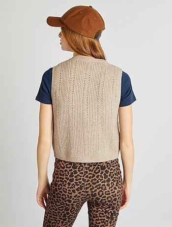 Pullover senza maniche in maglia morbida