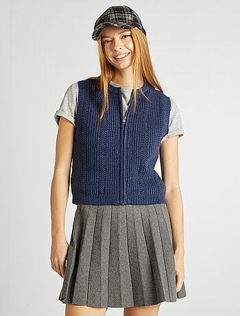 Pullover senza maniche in maglia morbida
