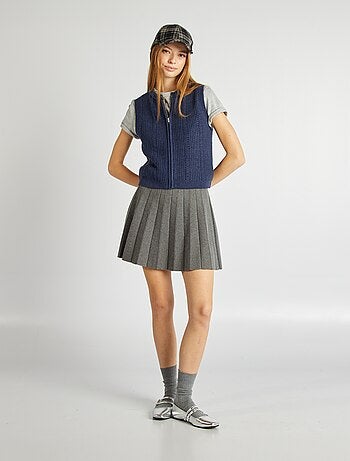 Pullover senza maniche in maglia morbida