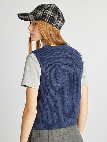 Pullover senza maniche in maglia morbida