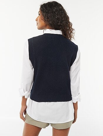 Pullover senza maniche lavorato a maglia