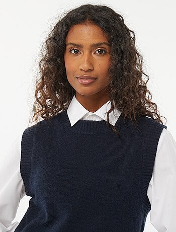 Pullover senza maniche lavorato a maglia
