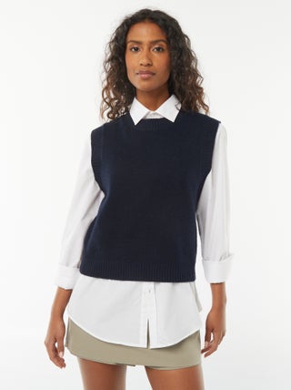 Pullover senza maniche lavorato a maglia