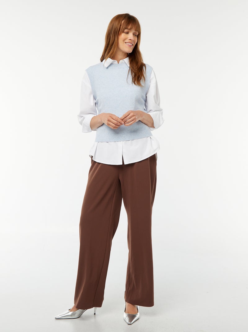 Pullover senza maniche lavorato a maglia blu - Kiabi