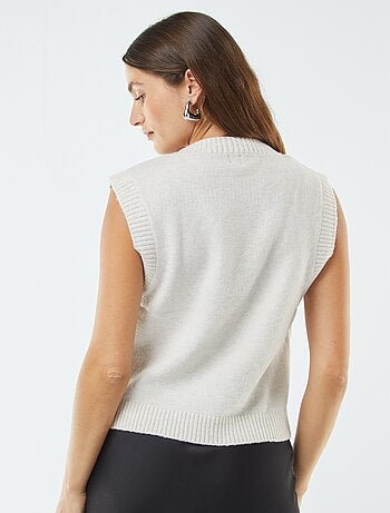 Pullover senza maniche lavorato a maglia