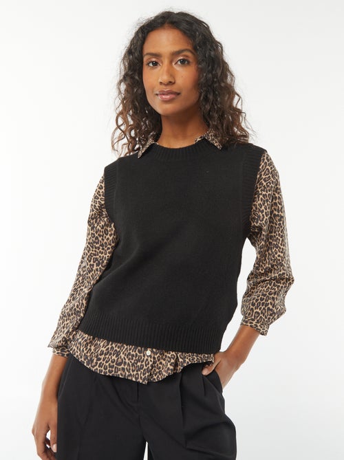 Pullover senza maniche lavorato a maglia - Kiabi