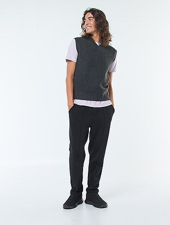 Pullover senza maniche lavorato a maglia scollo a V