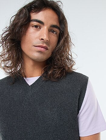 Pullover senza maniche lavorato a maglia scollo a V