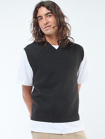 Pullover senza maniche lavorato a maglia scollo a V