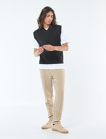 Pullover senza maniche lavorato a maglia scollo a V