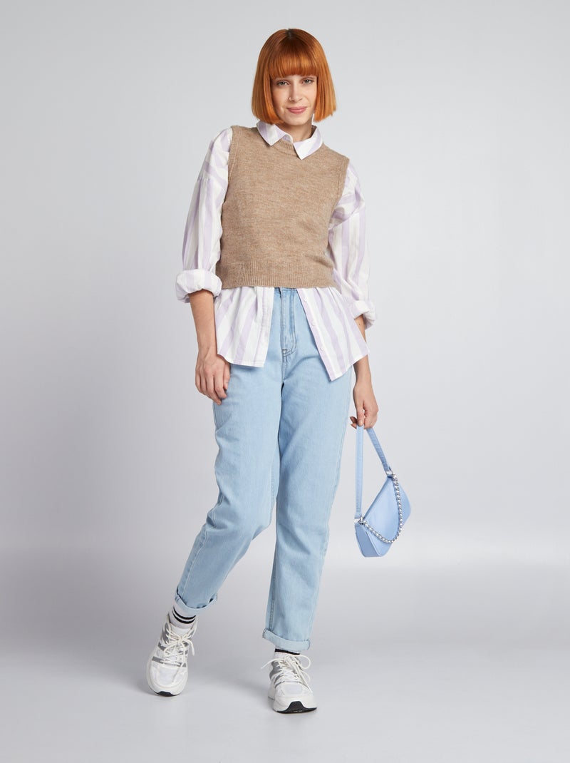 Pullover senza maniche scollo tondo BEIGE - Kiabi