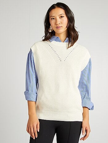 Pullover senza maniche scollo V