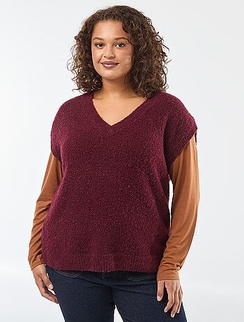 Maglia smanicata in filato sottile