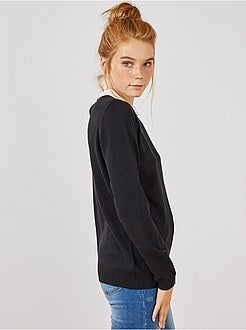 Pullover sottile collo alla collegiale - Kiabi