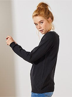 Pullover sottile collo alla collegiale - Kiabi