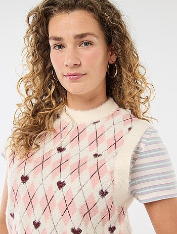 Pullover stampato a losanghe - San Valentino