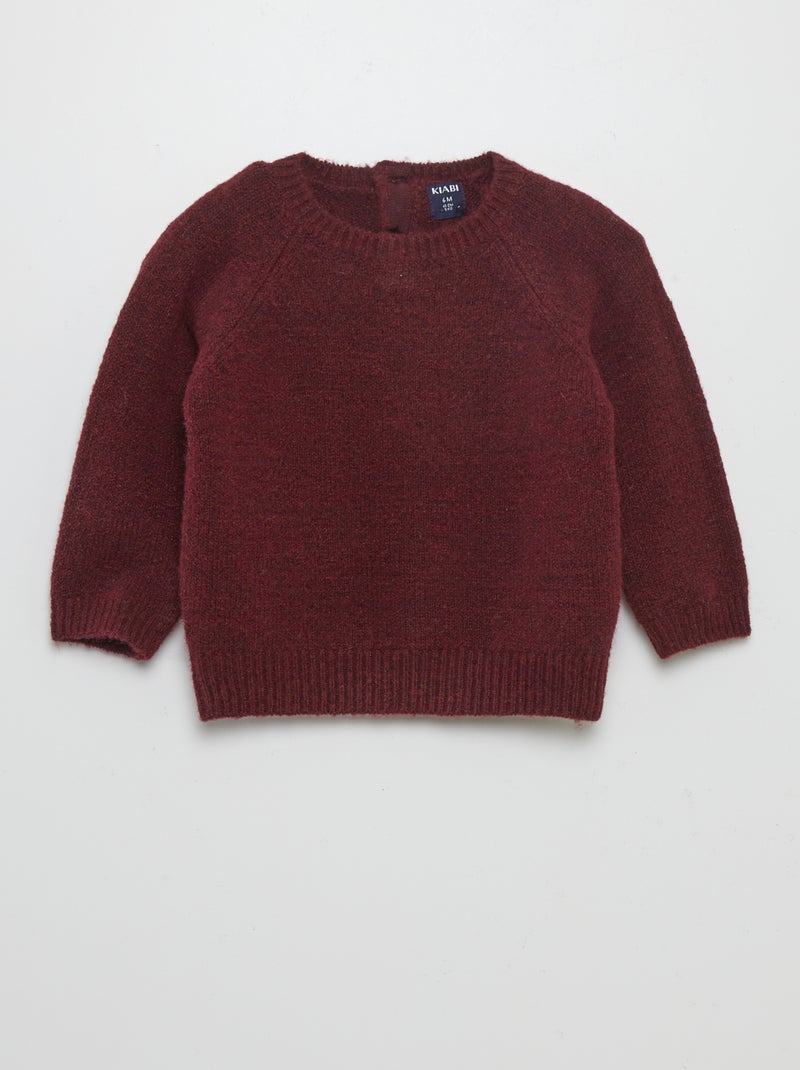 Pullover tinta unita in maglia calda ROSSO - Kiabi