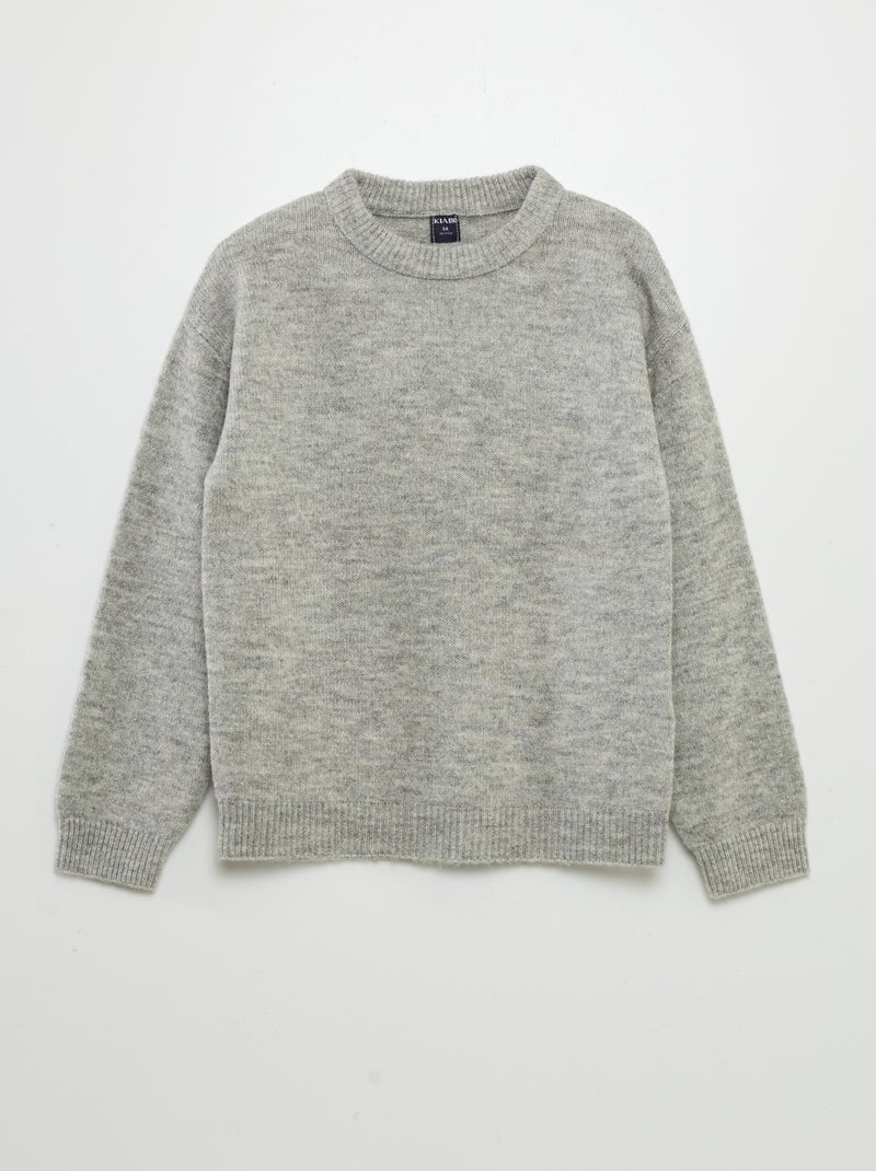 Pullover tinta unita in maglia GRIGIO - Kiabi