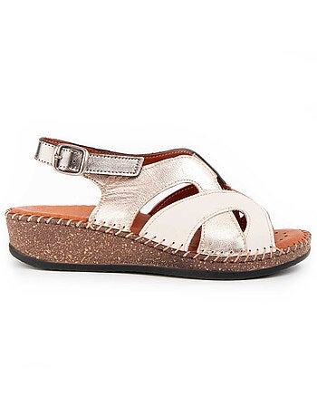 Purapiel Sandalo Con Zeppa Leida