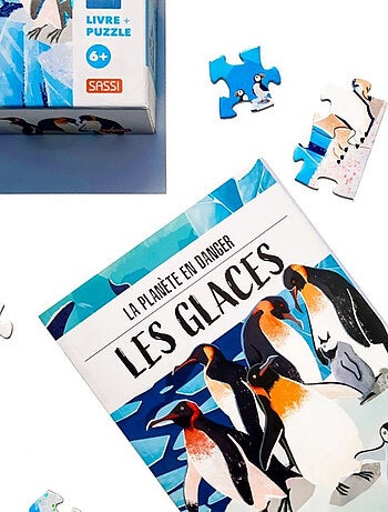 Puzzle & libro - il pianeta in pericolo, i ghiacciai | Sassi Junior