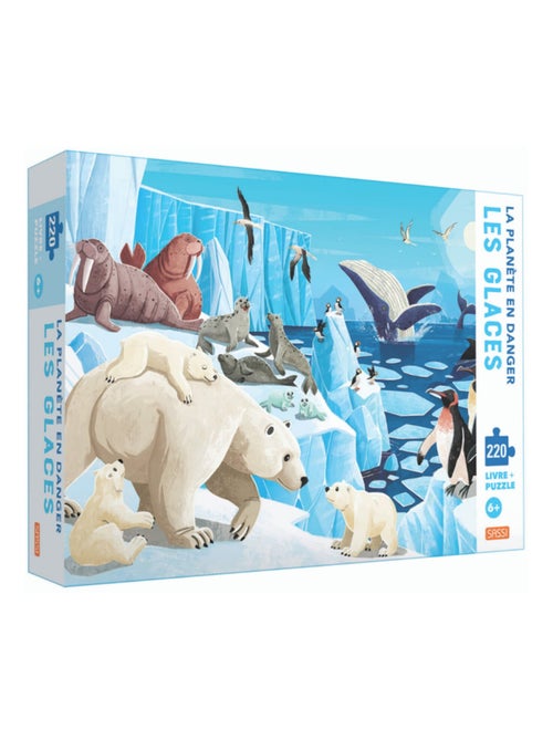 Puzzle & libro - il pianeta in pericolo, i ghiacciai | Sassi Junior - Kiabi
