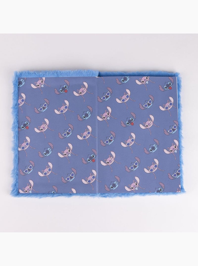 Quaderno A5 - Stitch - Disney - Copertina in peluche Blu - Kiabi