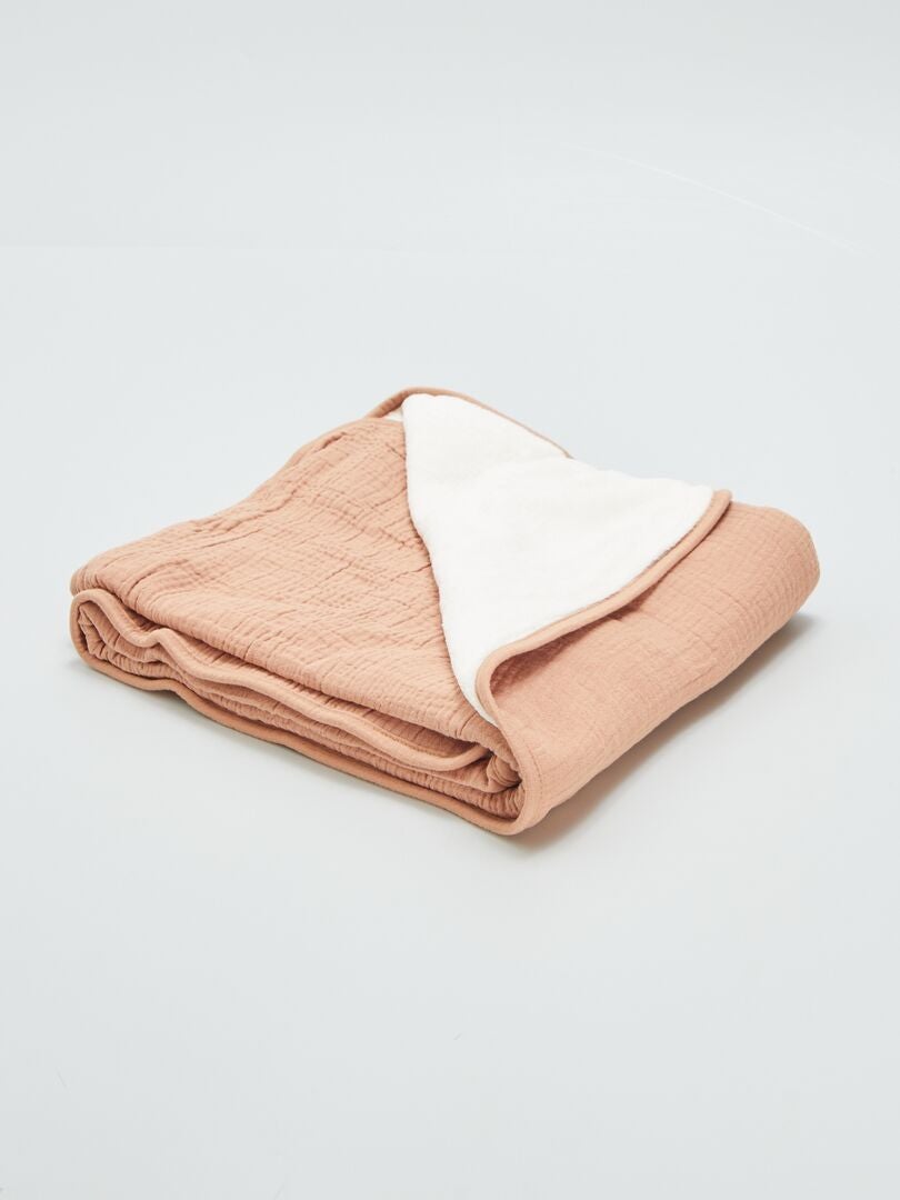 Quadrato neonato coperta in garza di cotone BEIGE - Kiabi