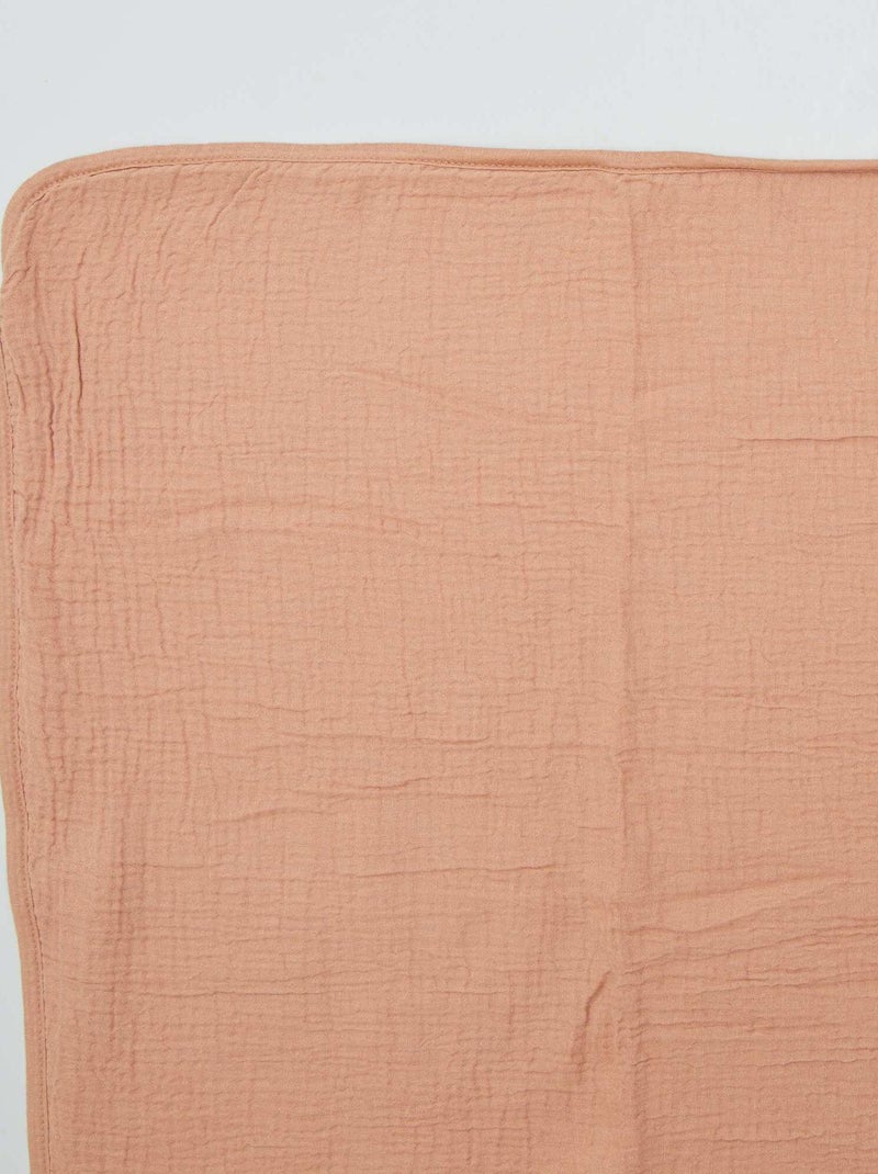 Quadrato neonato coperta in garza di cotone BEIGE - Kiabi