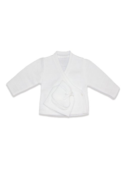 Questo set di cardigan, berretto e scarpine in maglia di Les Chatounets - Kiabi