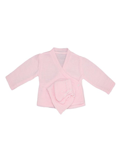 Questo set di cardigan, berretto e scarpine in maglia di Les Chatounets - Kiabi