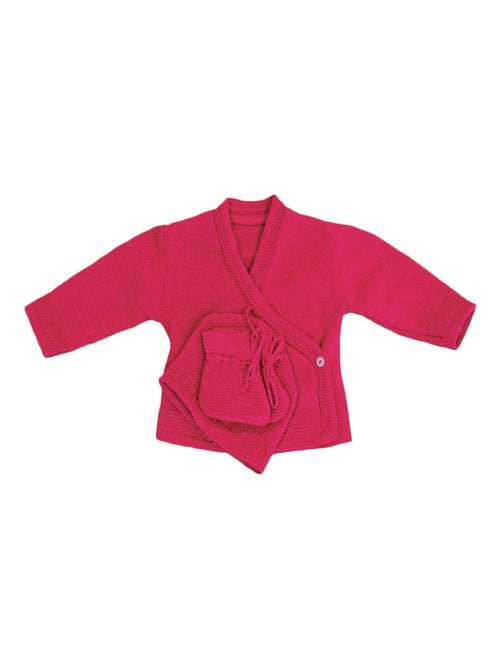 Questo set di cardigan, berretto e scarpine in maglia di Les Chatounets - Kiabi