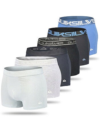 Quiksilver Confezione 6 Boxer Uomo Cotone Stretch Logo