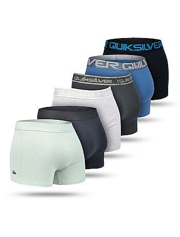 Quiksilver Confezione 6 Boxer Uomo Cotone Stretch Logo