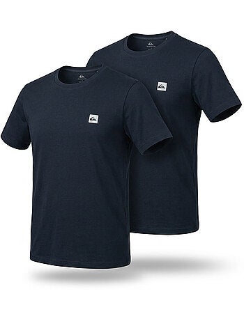 Quiksilver Confezione da 2 T-Shirt Uomo 100% Cotone Girocollo o Scollo a V